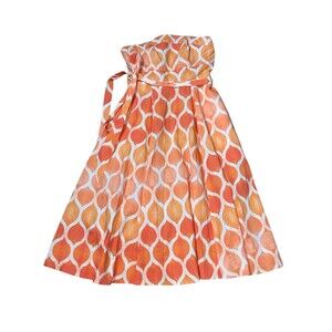 Anthropologie Freya Cotton Poplin Dress by Maeve Orange Coral Size 4